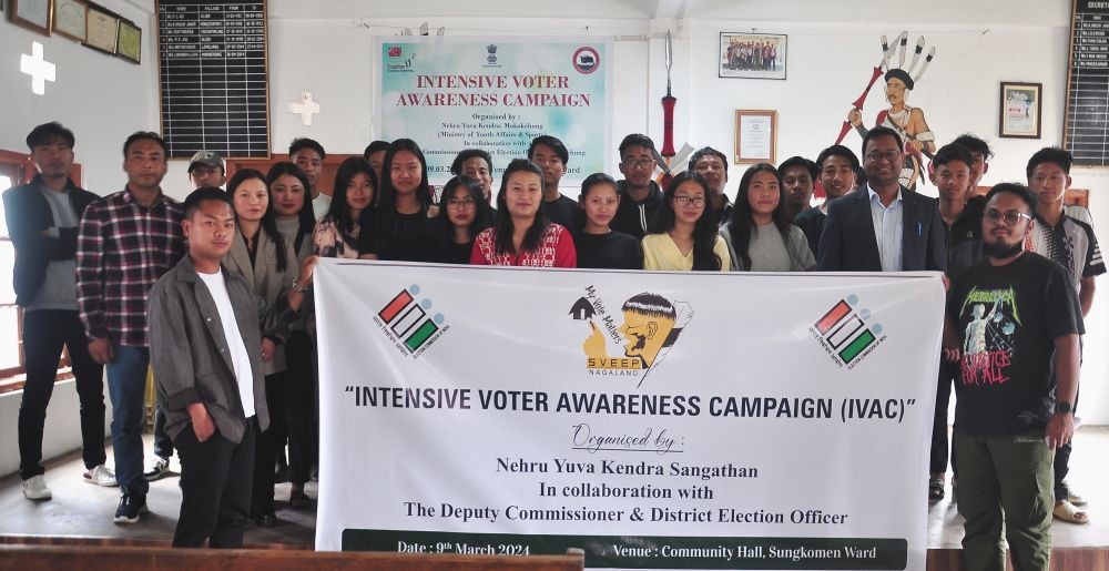 Intensive voter’s awareness campaign was held at Sungkomen Community Hall, Mokokchung on March 9. (DIPR Photo)